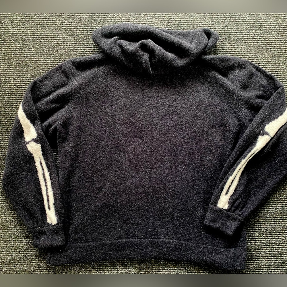 Social Collision Black and White Zip Skeleton Hoodie- Size 1 - Picture 6 of 8